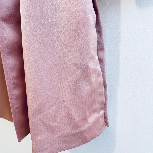 Bar III Women's Ruffle Drape Front Silky Jacket With Belt Pink Extra Small New - Picture 7 of 10